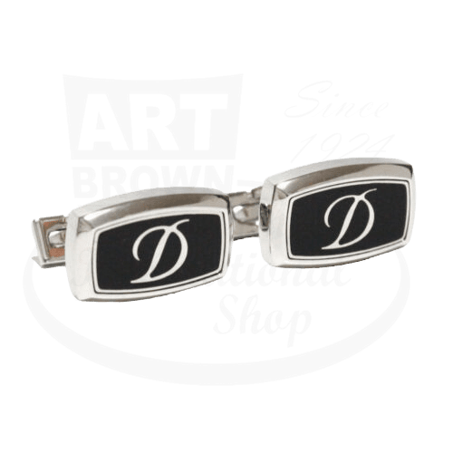 S.T. Dupont Black Lacquer and Black D Logo Cufflinks, 005502