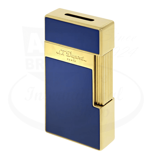 S.T. Dupont Big D Blue Lacquer & Gold Lighter, 025005