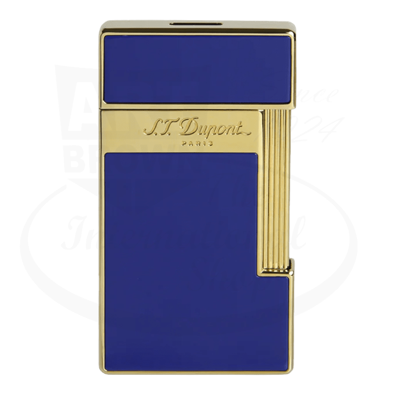 S.T. Dupont Slimmy Blue Lacquer & Gold Lighter, 028005