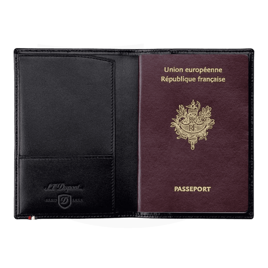 S.T. Dupont Line D Black Leather Passport Cover, 180012
