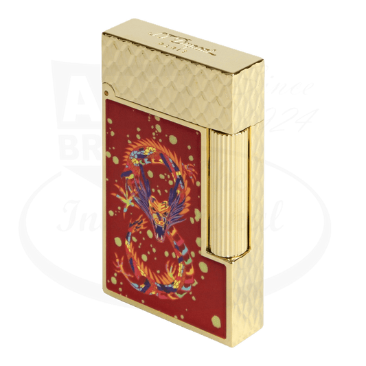 S.T. Dupont Limited Edition Ligne 2 Year of the Dragon Burgundy Lacquer & Gold, C16526