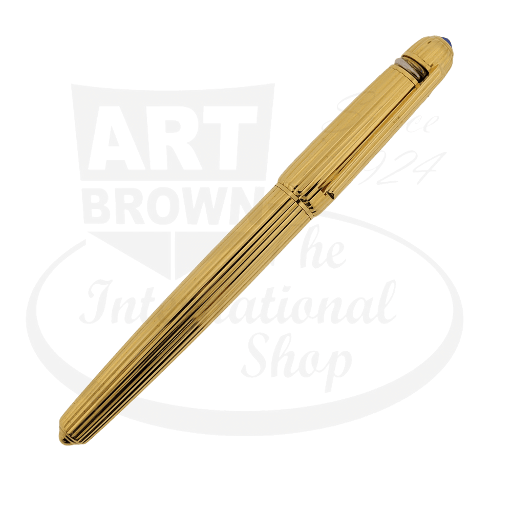Preowned Cartier Pasha Gold with Sapphire Fountain Pen