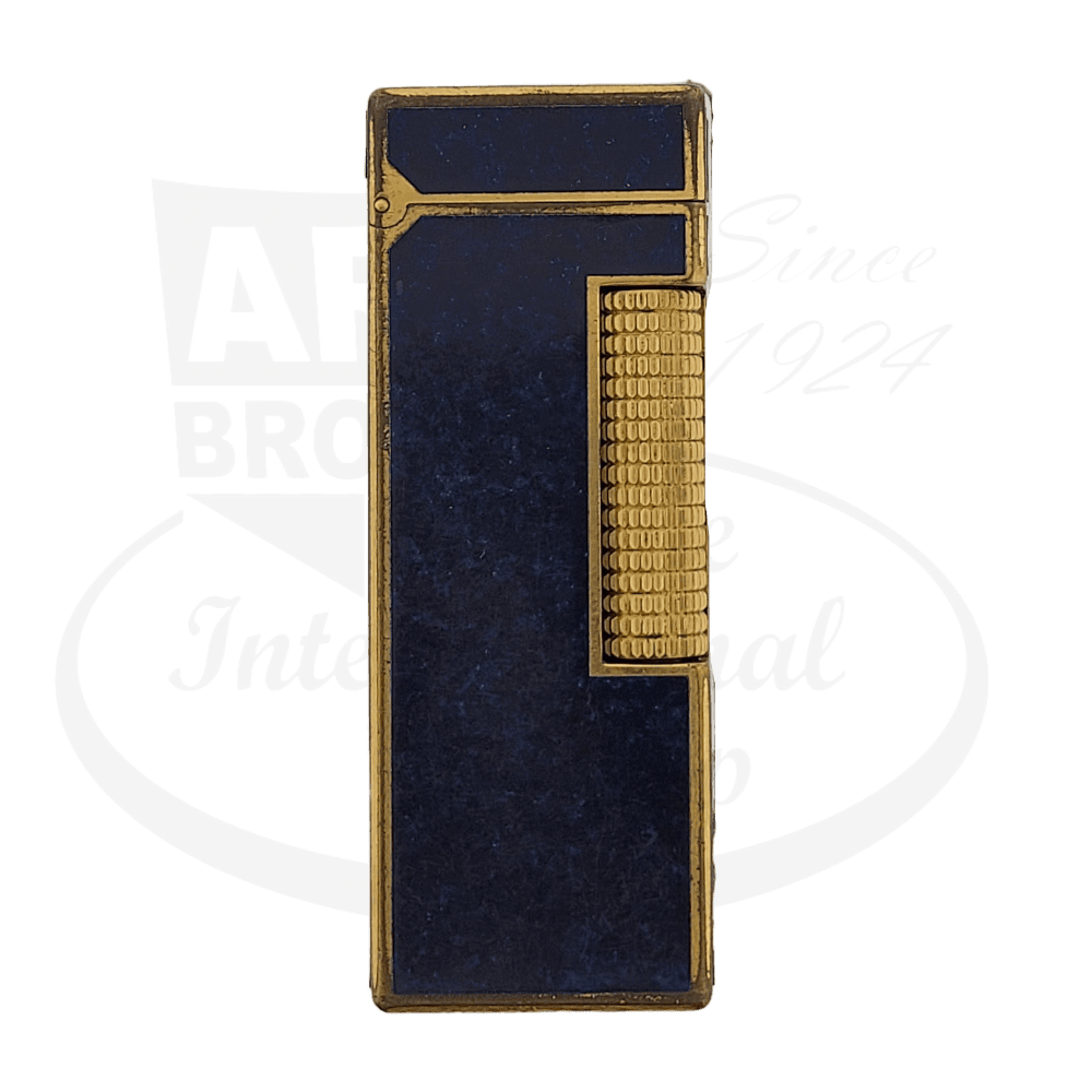 Preowned Vintage Dunhill Blue Lacquer & Gold Rollagas Lighter