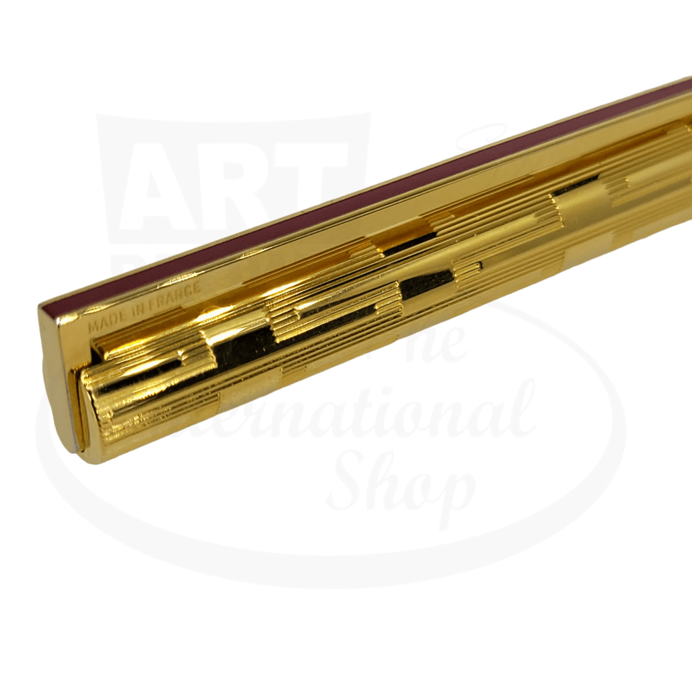 Vintage S.T. Dupont Classique Gold & Red Lacquer Ballpoint Pen