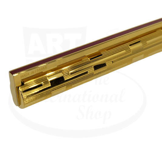Vintage S.T. Dupont Classique Gold & Red Lacquer Ballpoint Pen