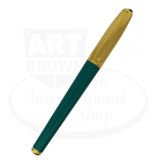 Vintage S.T. Dupont Olympio Green & Gold Fountain Pen Display Model
