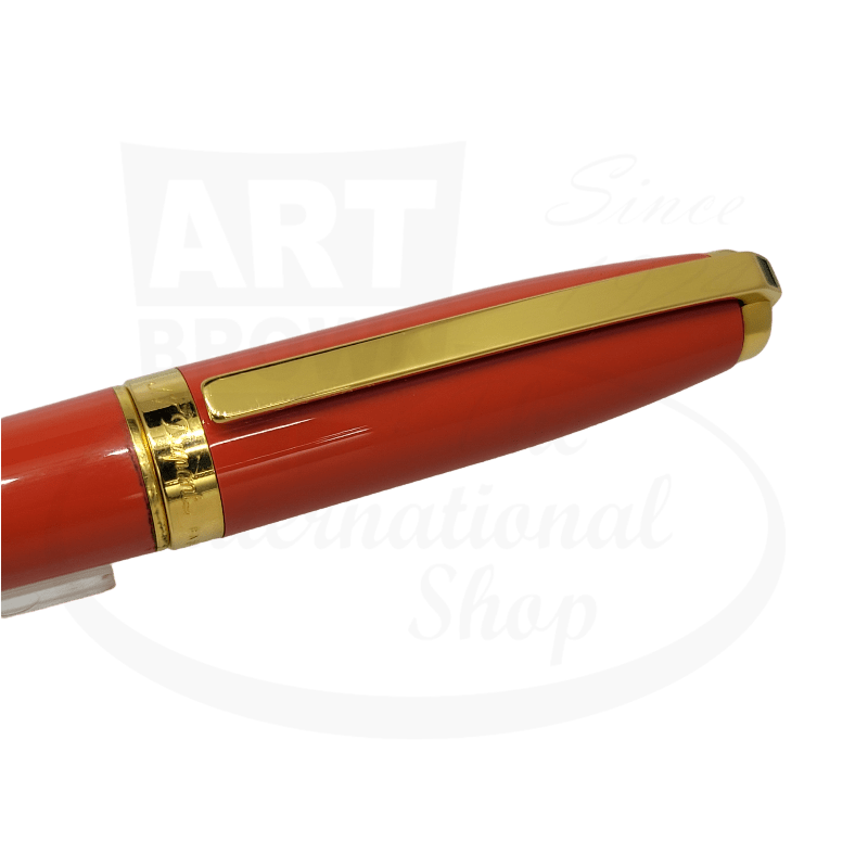 Vintage S.T. Dupont Olympio Orange & Gold Rollerball Pen Display Model
