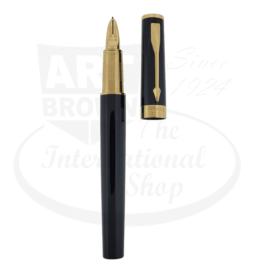 Preowned Parker 5th Black & Gold Rollerball Pen