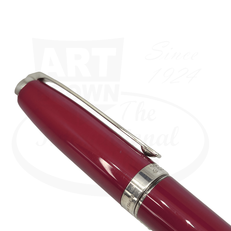 Vintage S.T. Dupont Olympio Burguny & Silver Fountain Pen Display Model