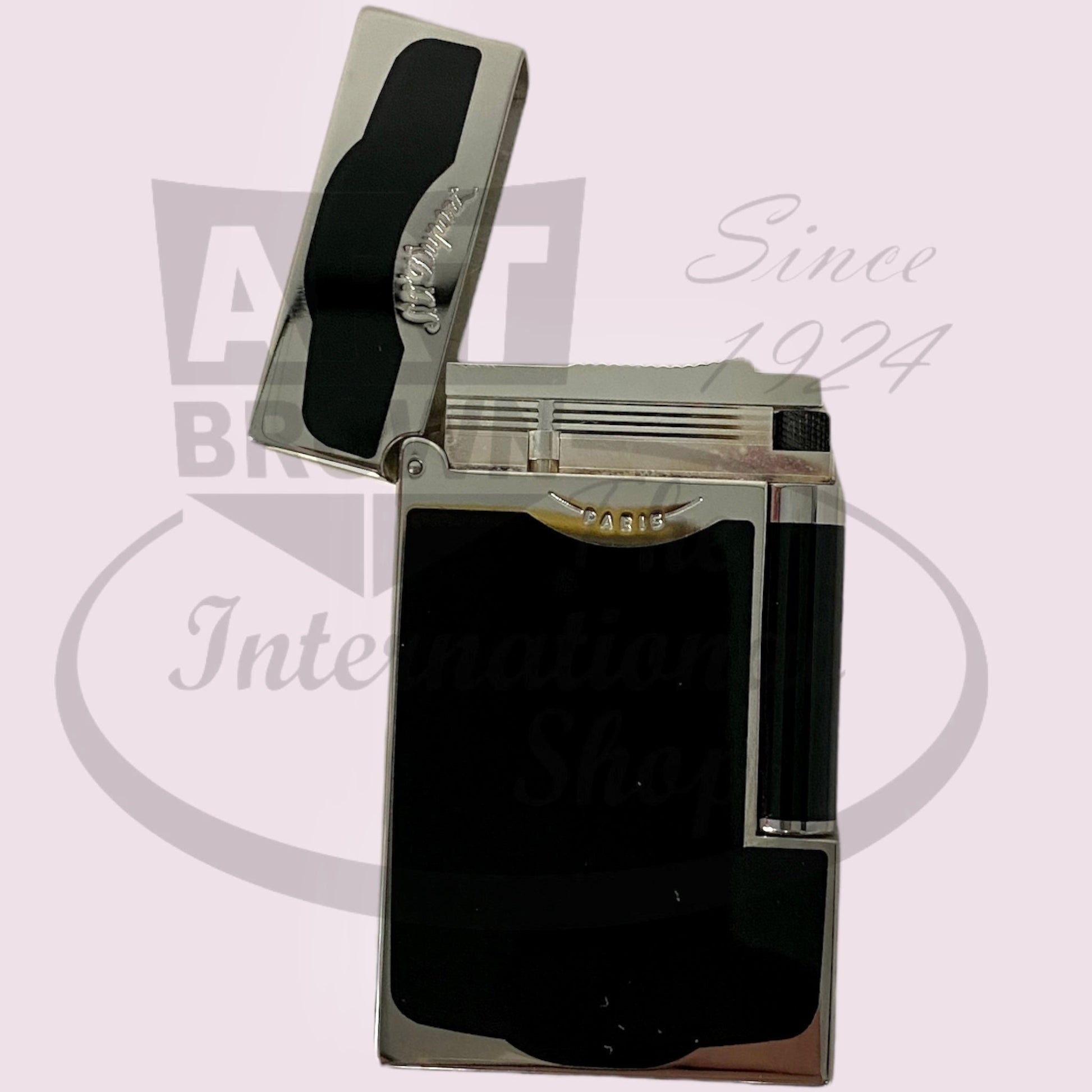 S.T. Dupont Ligne 2 Oscuro Black Lacquer and Palladium Lighter, 016787