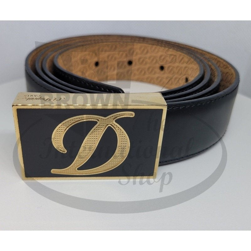 S.T. Dupont Line D Heritage Belt Chinese Lacquer and Yellow Gold