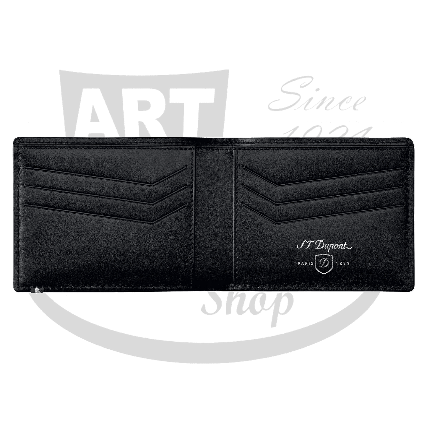 S.T. Dupont Punched Black 6 Credit Card Billfold Wallet, 170401DC