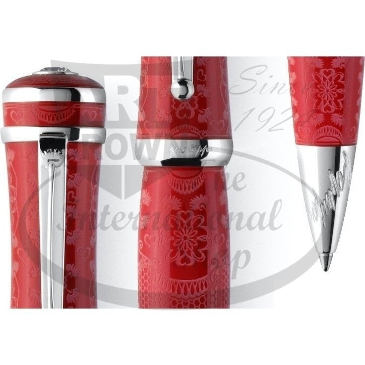 Montegrappa Sophia Loren Ballpoint Pen - Red & Silver