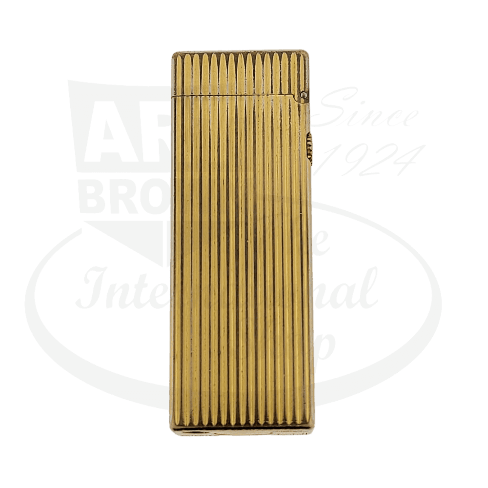 Refurbished Engraved Dunhill Gold Vertical Lines Rollagas Lighter