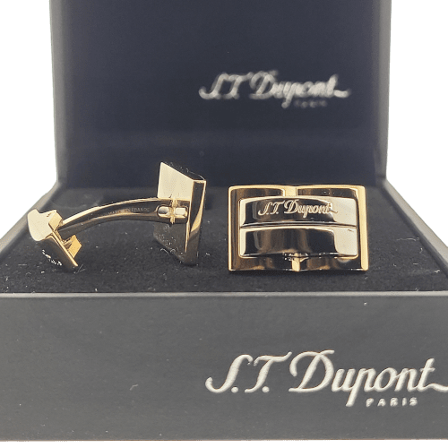 S.T. Dupont Steel Gold Gatsby Cufflinks, 05200N