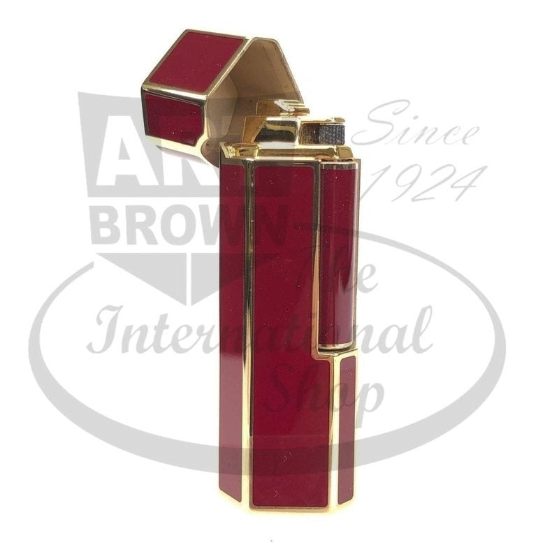 S.T. Mon Dupont Karl Lagerfeld Red Lacquer and Gold Lighter, 026001