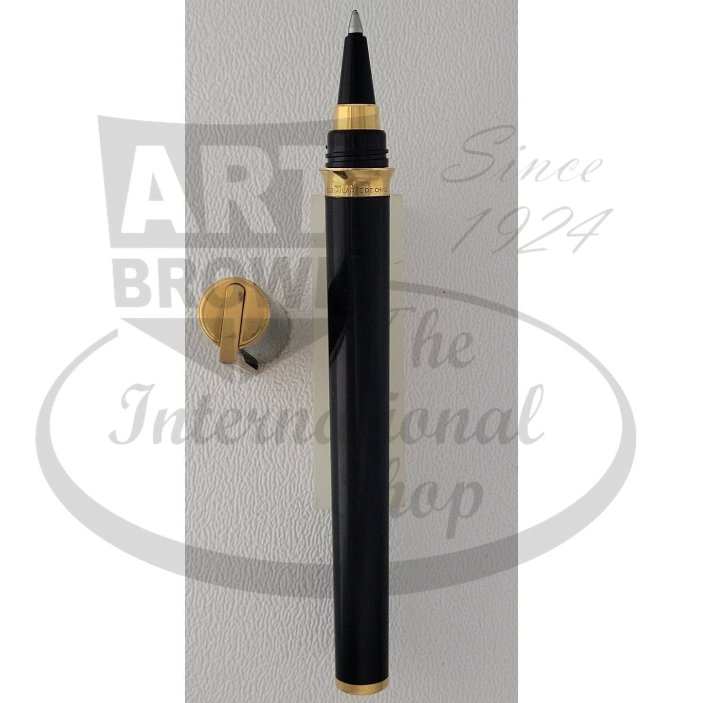 S.T. Dupont Montparnasse Large Black and Gold Rollerball Pen
