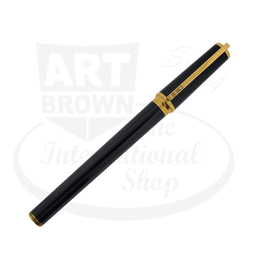 Preowned S.T. Dupont Montparnasse Black Lacquer and Diamond Rollerball Pen