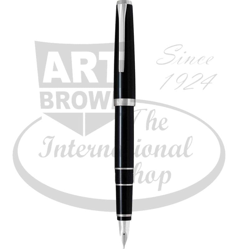 Pilot Metal Falcon Soft Medium Fountain Pen Black with Rhodium Accents