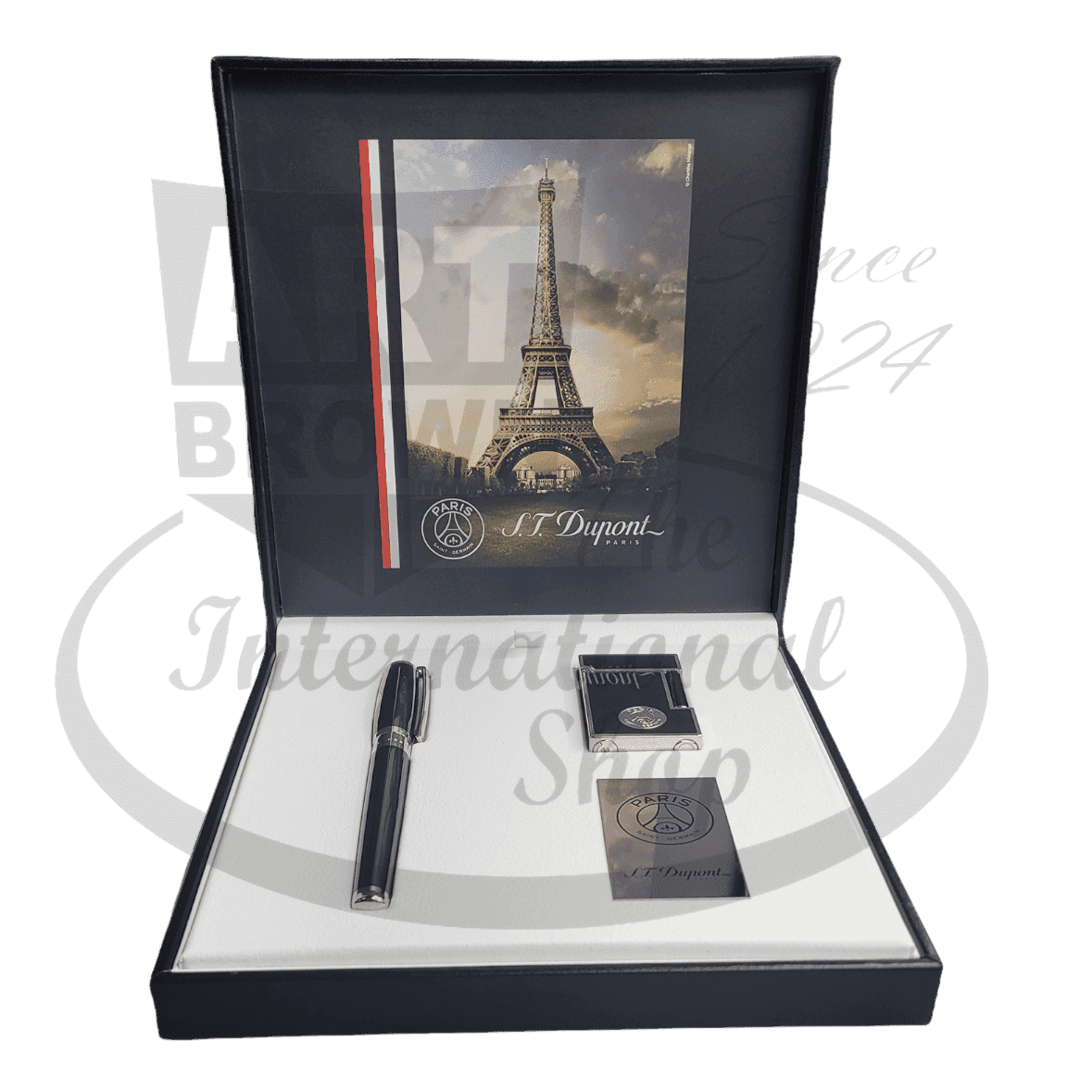 S.T. Dupont Chinese Lacquer Fountain Pen & Lighter Set, Paris Saint-Germain, SETPSG